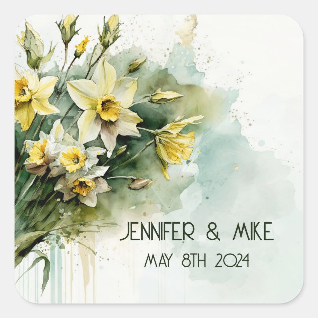 Schöne gelbe Wasserhaube Quadratischer Aufkleber