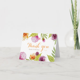 Schöne gemalte florale Dankeschön-Schrift Dankeskarte
