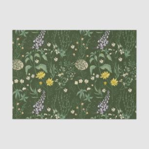 Schöne gemischte Pastell-Wildblumen Grün Seidenpapier
