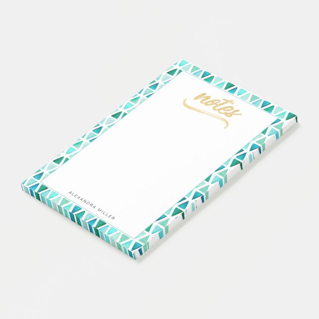 Schöne Gemstone Border Gold Imitats Fotolame Post-it Klebezettel (angewinkelt)