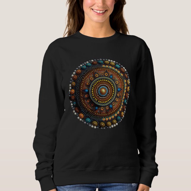 Schöne geometrische Punkt-Mandala Sweatshirt (Vorderseite)