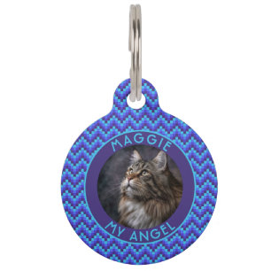 Schöne Geschenk Chevron für Katzenliebhaber Haustiermarke