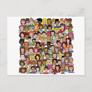 Schöne Gesichter Postkarte