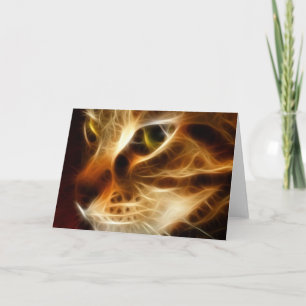 Schöne gespenstische Feuer-Katze Karte
