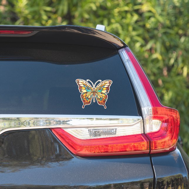 Schöne gestanzte Glass Butterfly Car Decal Aufkleber (Auto Seite)