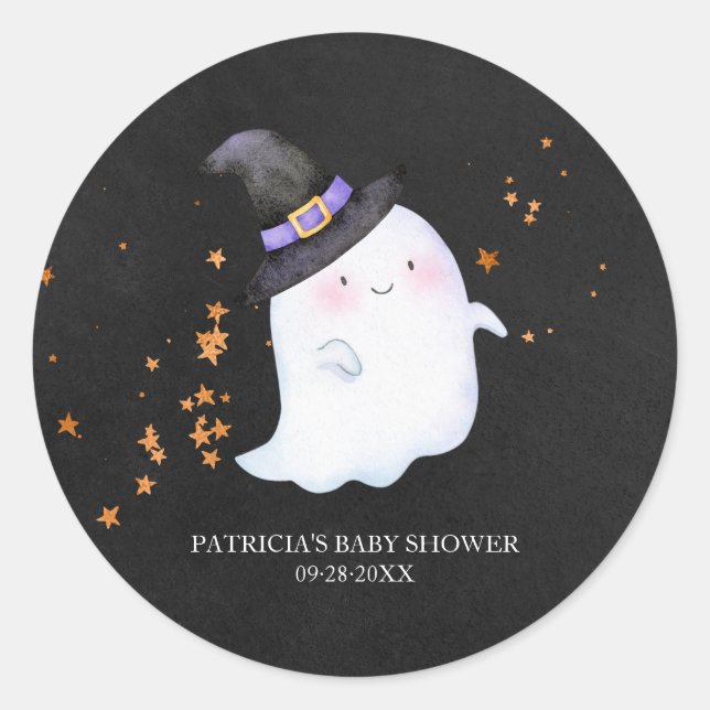 Schöne Ghost Halloween Girl Babydusche Runder Aufkleber (Vorderseite)