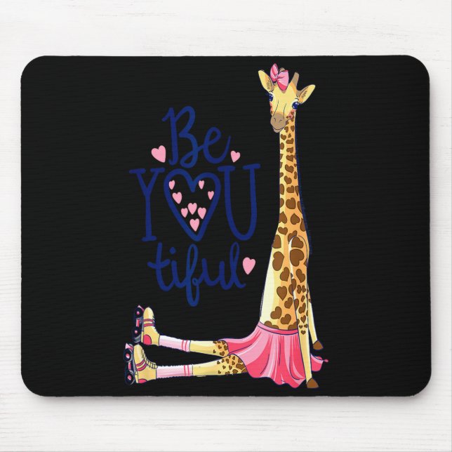 Schöne Giraffe _ Inspirieren Sie, Giraffe Tier zu  Mousepad (Vorne)