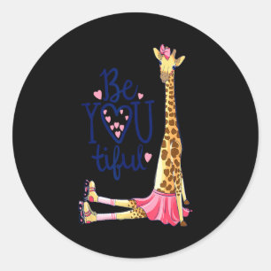 Schöne Giraffe _ Inspirieren Sie, Giraffe zu sein Runder Aufkleber