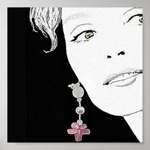 Schöne Girl-Gesicht-Mode Illustration schöne Kunst Poster