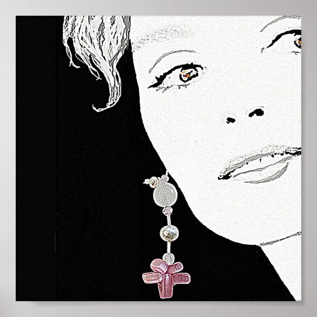 Schöne Girl-Gesicht-Mode Illustration schöne Kunst Poster (Vorne)