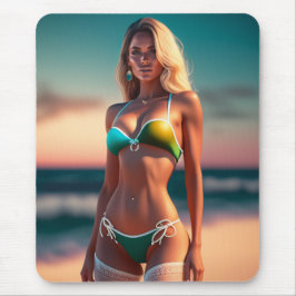 Schöne Girl-Pose in Bikini Mouse Pad Mousepad
