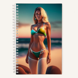 Schöne Girl-Pose in Bikini-Notebook Notizbuch