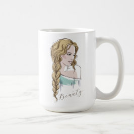 Schöne Girl Sketch Kaffeetasse