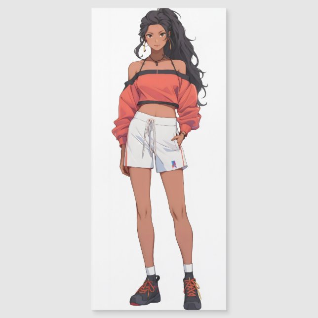 Schöne Girl Sport Anime Magnetkarte (Vorderseite)