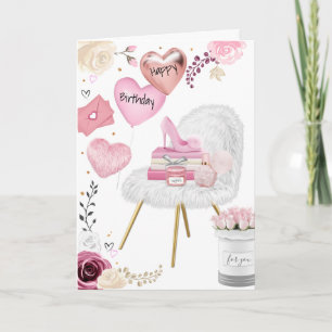 Schöne Girly Happy Birthday Holiday Card Feiertagskarte