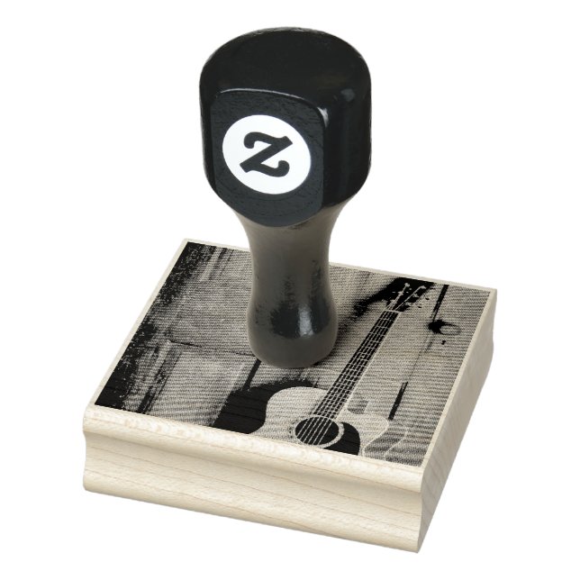 Schöne Gitarre Gummistempel (Stempel)
