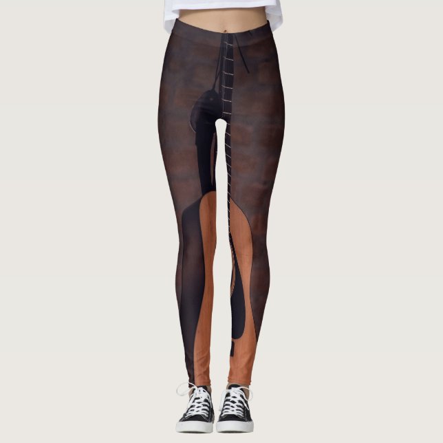 Schöne Gitarre Leggings (Vorderseite)