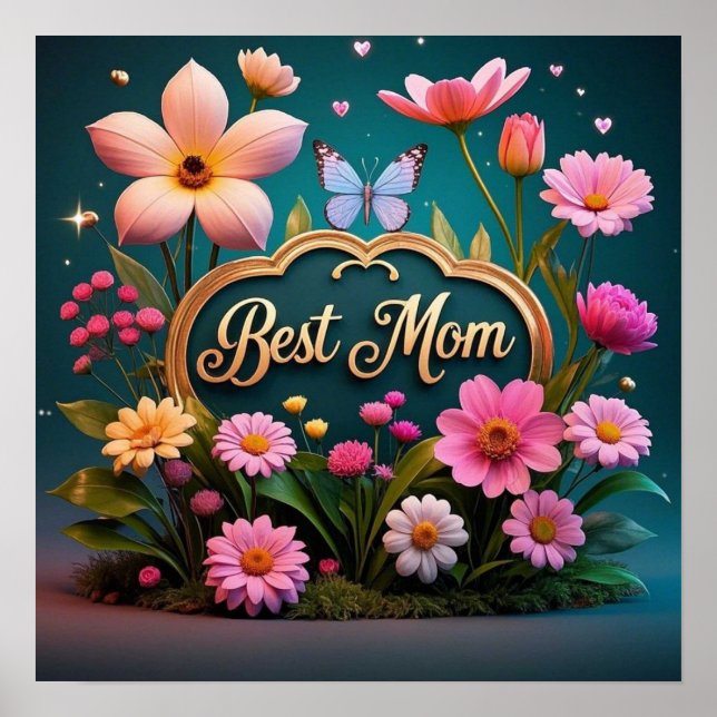 Schöne Glamour Blume Poster (Vorne)