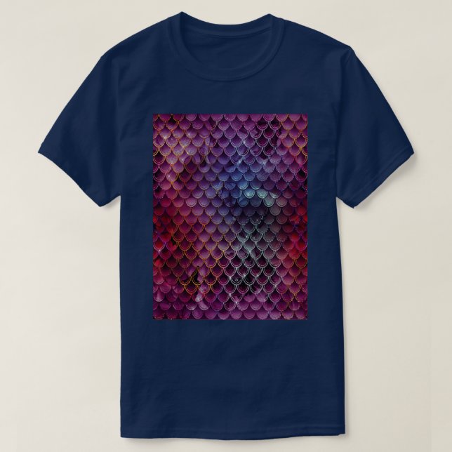 Schöne Glittering Mermaid Scales T-Shirt (Design vorne)