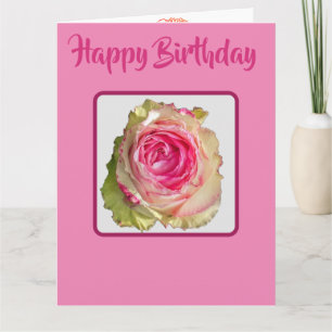 Schöne glitzernde rosa Rose Alles Gute zum Geburts Karte