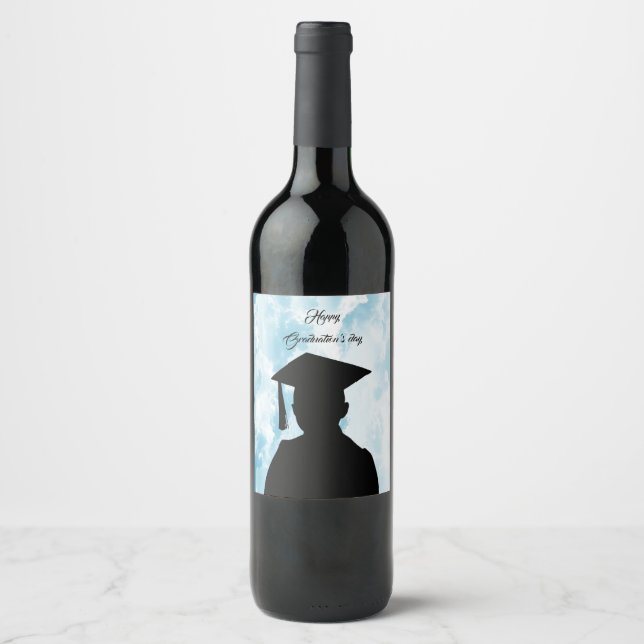 Schöne glückliche Abschlüsse Tag Weinetikett (Vorderseite)