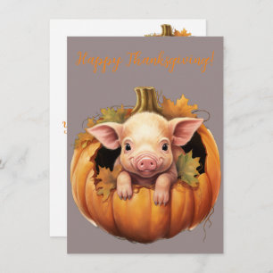 Schöne glückliche Tanksgiving Pig Watercolor Cards