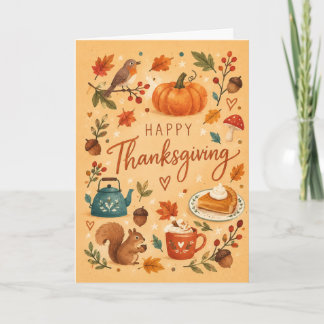 Schöne glückliche Thanksgiving-Urlaubsgrüße Karte