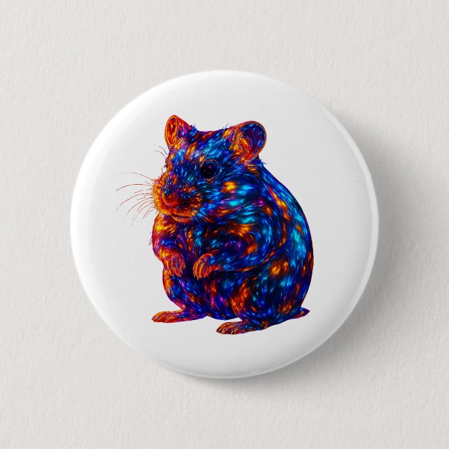 Schöne, glühende Hamsterkunst Button (Vorderseite)
