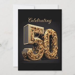 SCHÖNE GOLD 50. WEDDING JAHRESTAG EINLADUNG