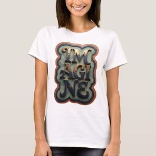 Schöne Gold IMAGINE Design T-Shirt