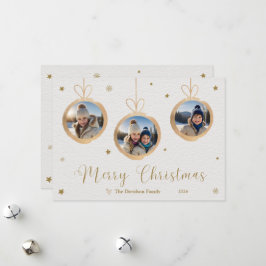 Schöne Gold-Ornament Flat Holiday Card Feiertagskarte