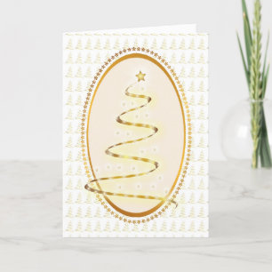 Schöne Gold Weihnachtsbaum individuell anpassbare Feiertagskarte
