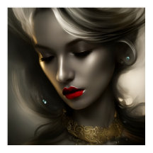 Schöne Goldbronze Blondinnen mit roten Lippen 3