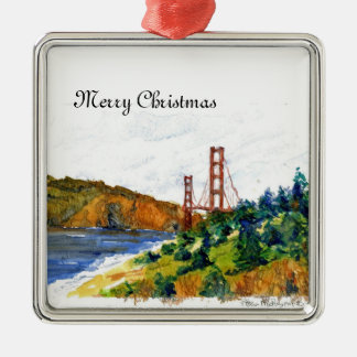 Schöne Golden gate bridge Silbernes Ornament