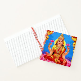 Schöne Golden Lakshmi Diwali Goddess Notizbuch