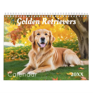 Schöne Golden Retrievers Hunde lieben Wand Kalender