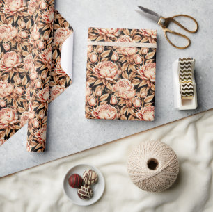 Schöne goldene Blumen Geschenkpapier