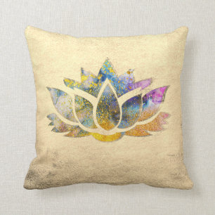 Schöne goldene bunte Lotus , Zen Kissen