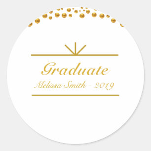 Schöne goldene Graduierten-Aufkleber Runder Aufkleber