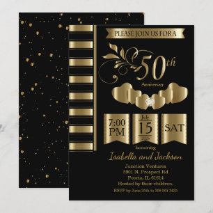Schöne goldene Hochzeit zum 50. Jubiläum Einladung
