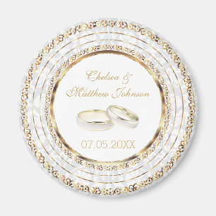 Schöne goldene Hochzeitsbands Magnet
