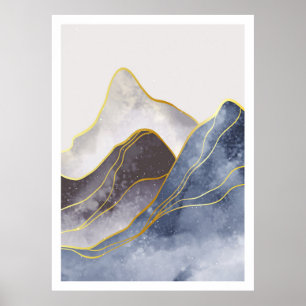 Schöne goldene Linienkunst Poster