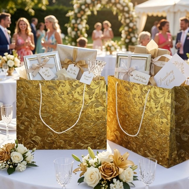 Schöne goldene Muster große Geschenktasche Geschenktüte (Von Creator hochgeladen)