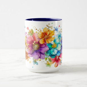 Schöne goldfarbene Blume Tasse