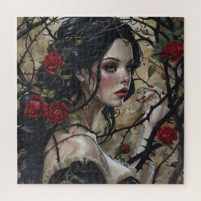 Schöne Gothic-Frau Puzzle (Vertikal)