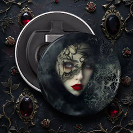 Schöne gotische Frau an der Spitze Flaschenöffner