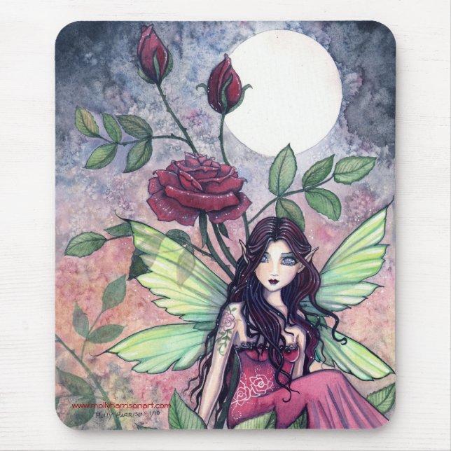Schöne gotische Rose Mousepad von Molly Harrison (Vorne)