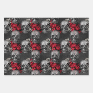 Schöne gotische Skulls und Designs Geschenkpapier Set