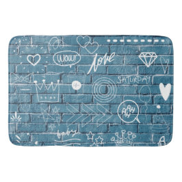 Schöne Graffiti auf der Mauer Grüne Kalligrafie Badematte