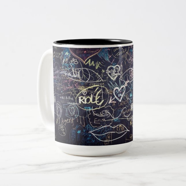 Schöne Graffiti Zweifarbige Tasse (Vorderseite Links)